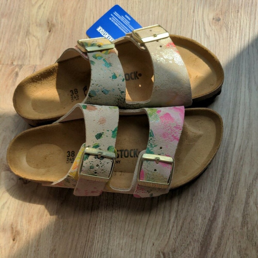 Birkenstock Arizona Flower Crush Suede Sandals - Picture 2 of 12